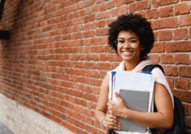 Teen girl with books